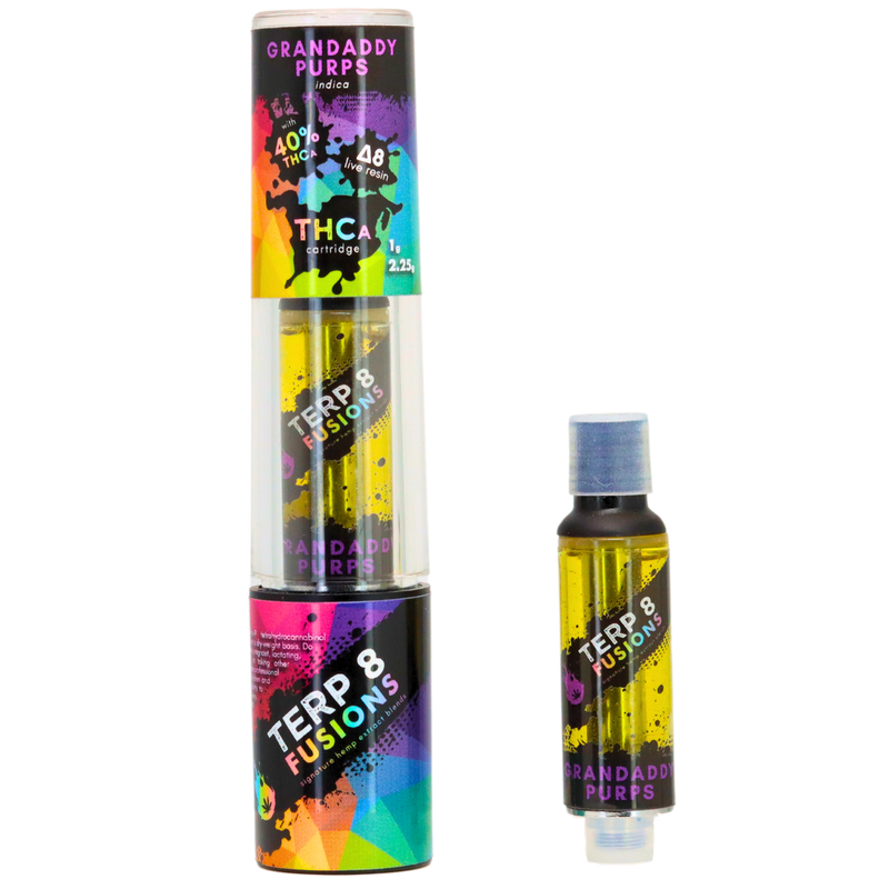 Grandaddy Purps 2.25g THCA + D8 Live Resin Cartridge | Terp 8
